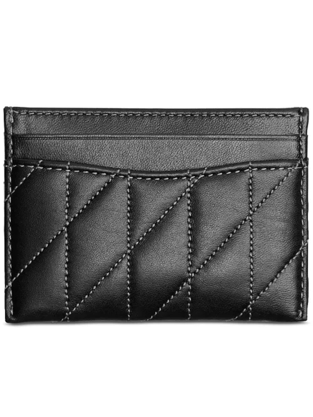 Coach Essential Card Leather Case With Pillow Quilting in Black - Picture 2 of 3